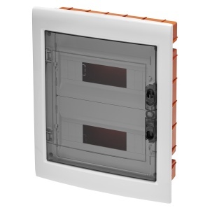 Tablou de distribuție cu ușă transparentă fumurie (18X2) 24 module IP40 Gewiss GW40606