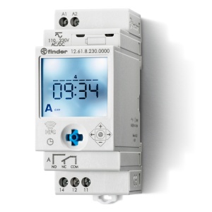 Time switches Nr.contacts: 1 Contacts configuration: CO Contact Material: AgSnO2 Mounting Finder 126182300000