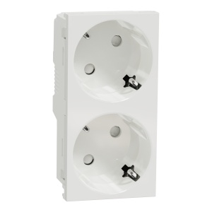 2xPriza mod 2P+E 45º obt, IPT alb Schneider New Unica NU306718A