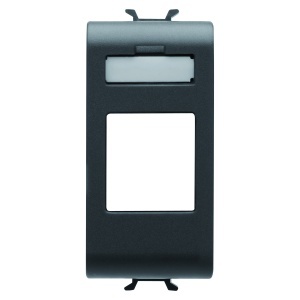 Adaptor pentru conectori de date carcasă - tip amp/mufă trapezoidală - 1 modul - negru Gewiss GW12431