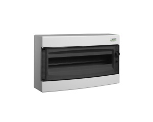 Cofret de distributie din plastic, montare aparenta, usa tranparenta, IP40, 1 rând, 1x24 module Noark 113298