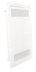 Cofret de distributie pentru dispozitive multimedia, incastrata, usa alba din plastic, 1 rand Noark 111143