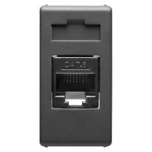 Conector RJ45 - 4 perechi - categoria 6 - UTP - fără unelte - 1 modul - sistem negru Gewiss GW21685