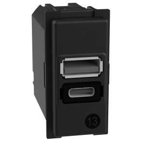 Incarcator dublu USB Tip A+C, 1M Bticino Living Now K4191AC