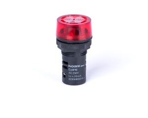 Indicator acustic cu montaj pe uşă, intermitent, cu flash, roşu, 230V AC Noark 105705