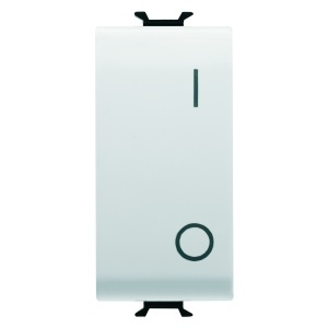 ÎNTRERUPĂTOR UNIDIRECȚIONAL 2P 250V c.a. - 16AX – BUTON NEUTRU - SIMBOL 0/1 - 1 MODUL Gewiss GW10004
