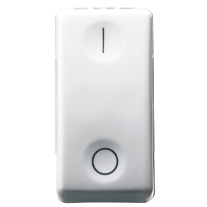Întrerupător unidirecțional 2P 250V c.a. - 16AX - neutru - simbol 0/I - 1 modul - sistem Gewiss GW20503