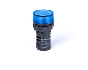 Lampă semnalizare cu montaj pe uşă, capişon plat, capacitiv, albastru, 230V AC Noark 105447