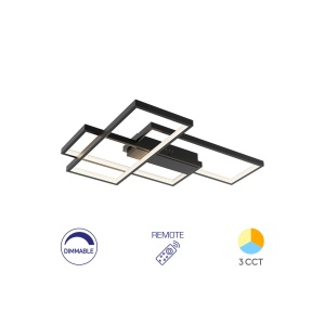 LUSTRA LED 65W NELA-SS2-RND telecomanda IP20 NEGRU