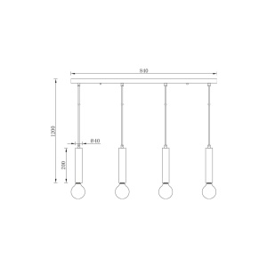 PENDUL G005S-4H-1xE27 NEGRU - Img 3