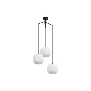 PENDUL TRIUNGHI S009R-3H-1xE27-OPAL-NEGRU - Img 3