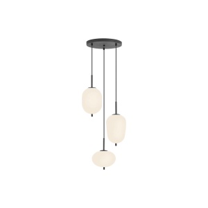 PENDUL TRIUNGHI S011R-3H-3xE14 OPAL STICLA MIXT