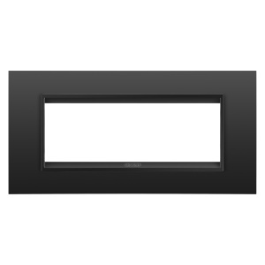 Placă lux - in metal - 6 module - negru satinat monocrom - Chorusmart Gewiss GW16206XM