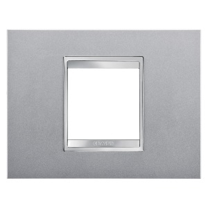 Placă lux - in tehnopolimer vopsit - 2 module - titan - Chorusmart Gewiss GW16202VT
