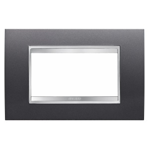 Placă lux - in tehnopolimer vopsit - 4 module - ardezie - Chorusmart Gewiss GW16204VA