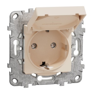 Priza 2P+E IP44+sup. fix. capac, obt bej Schneider New Unica NU508244