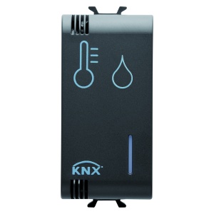 Senzor de umiditate/temperatură - KNX - 1 modul - negru - Chorusmart Gewiss GW12799H