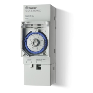 Time switches Nr.contacts: 1 Contacts configuration: CO Contact Material: AgSnO2 Mounting Finder 120182300000