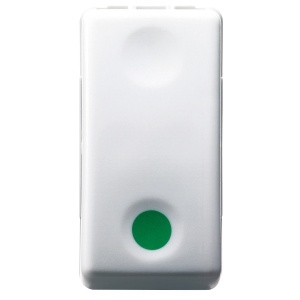 Buton 1P 250V c.a. - NO 10A - auxiliare contact NC - start - simbol verde - 1 modul Gewiss GW20522