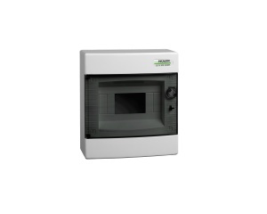 Cofret de distributie din plastic, montare aparenta, usa tranparenta, IP40, 1 rând, 8 module Noark 101497