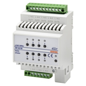 Comutator de acționare - 8 canale - 10AX - KNX - IP20 - 4 module - montare PE șină DIN Gewiss GWA9108