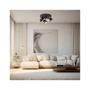 LAMPA DE PERETE G002C-3H-3xGU10-AURIU-NEGRU - Img 2