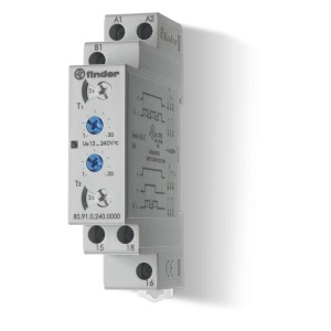 Modular timers Nr.contacts: 1 Contacts configuration: CO Contact Material: AgNi (A): 16 Finder 809102400000