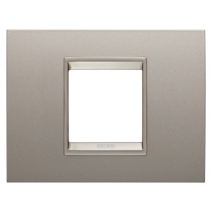 Placă lux - in metal - 2 module - bronz sidefat - cadru interior bronz mat - Chorusmart Gewiss GW16202XP