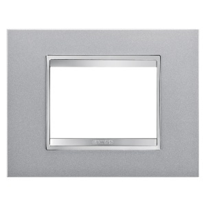 Placă lux - in tehnopolimer vopsit - 3 module - titan - Chorusmart Gewiss GW16203VT