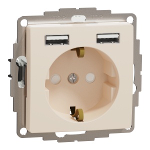 Priza 2P+E obt+2xUSB 2.4A, A+A, bej Schneider Sedna Design & Elements SDD112052
