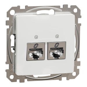 Priza dubla RJ45 Cat5E STP alb Schneider Sedna Design & Elements SDD111452S