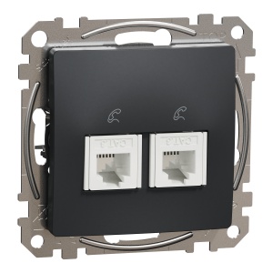 Priza dubla telefon RJ11 antracit Schneider Sedna Design & Elements SDD114492