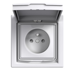 Priza pin surub IP44 obt capac alb Schneider Asfora EPH2800321