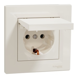 Priza simpla capac 2P+E 16A crem Schneider Asfora EPH3100123