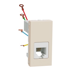 Priza telefon RJ12, 1m bej Schneider New Unica NU349144