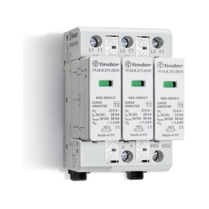 Surge protection device Mounting method: DIN rail (top hat rail) 35 mm With remote Finder 7P2390000015