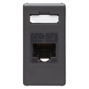 CONECTOR RJ45 - 4 PERECHI - CATEGORIA 5e - UTP - FĂRĂ UNELTE - 1 MODUL - SISTEM NEGRU Gewiss GW21271