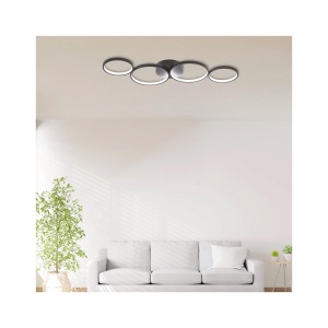 LUSTRA LED 60W NELA-SR1 RND telecomanda IP20 NEGRU - Img 2