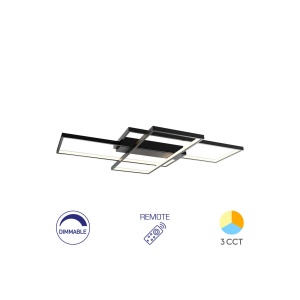 LUSTRA LED 80W NELA-SS3 RND telecomanda IP20 NEGRU