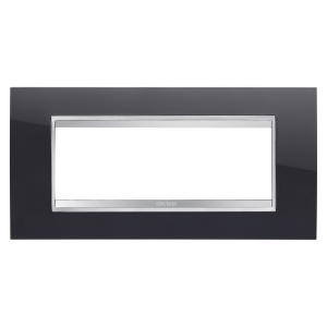 Lux plate - in technopolymer - 6 module - toner negru - Chorusmart Gewiss GW16206TN