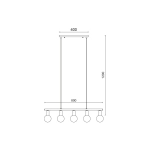 PENDUL G006S-5H-5xE27 NEGRU - Img 4