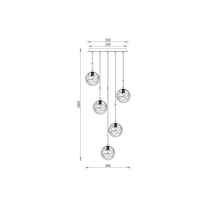 PENDUL S002R-5H-5xG9-AURIU STICLA - Img 4