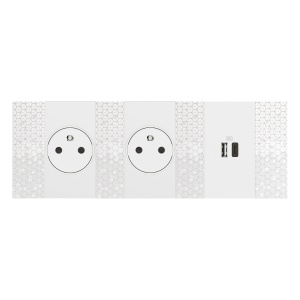 Placa incarcator USB 2M alb Bticino Living Now KW12C