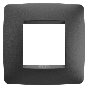 Placă internațională one - in tehnopolimer vopsit - 2 module - satin black - Chorusmart Gewiss GW16122VN