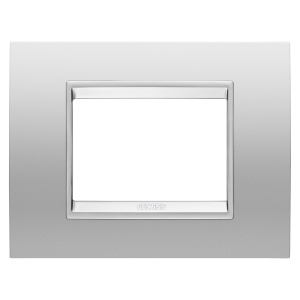 Placă lux - in metal - 3 module - gri magnetic - cadru interior gri magnetic mat Gewiss GW16203XR