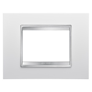 Placă lux - în tehnopolimer - 3 module - alb - Chorusmart Gewiss GW16203TB