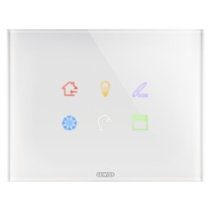 Placă tactilă ice KNX - în sticlă - 6 zone tactile - albă - Chorusmart Gewiss GW16946CB