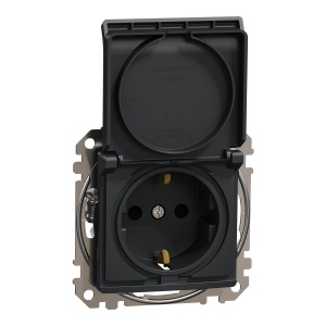 Priza 2P+E obt+capac, f. surub, antracit Schneider Sedna Design & Elements SDD114024