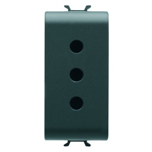 PRIZĂ STANDARD ITALIANĂ 250V c.a. - 2P+E 10A - P11 - 1 MODUL - NEGRU SATINAT - Chorusmart Gewiss GW12201