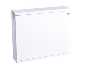 Tablou metalic de distributie plat, aparent, 3 randuri (33MU), 99MU, culoare alba,usa plina, blocuri terminale NPE incluse Noark 109825